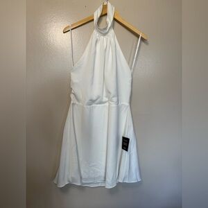 Elegant White Halter Dress